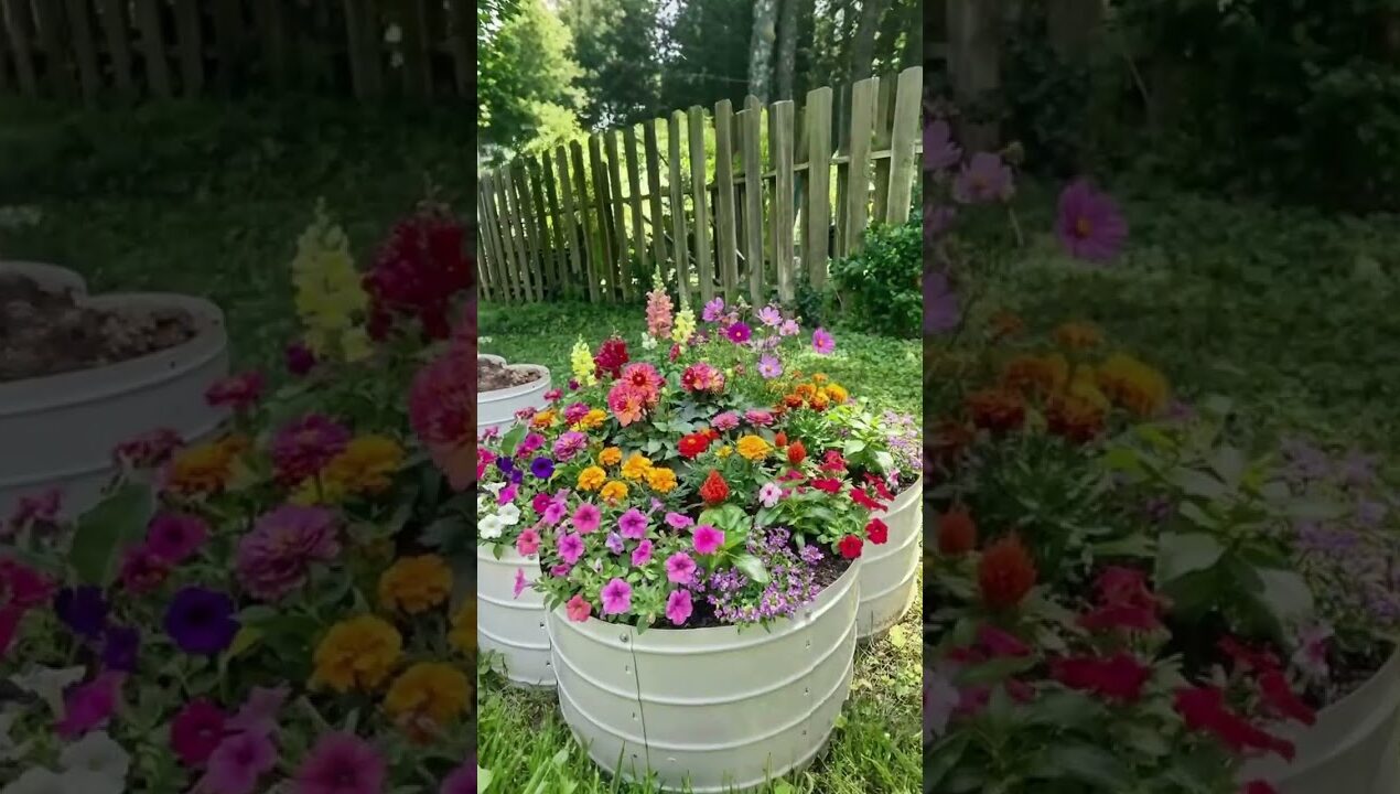How to Setup a DIY Flower Raised Metal Garden Bed 🌸 | Small Space Garden Ideas  #Gardening  #shorts