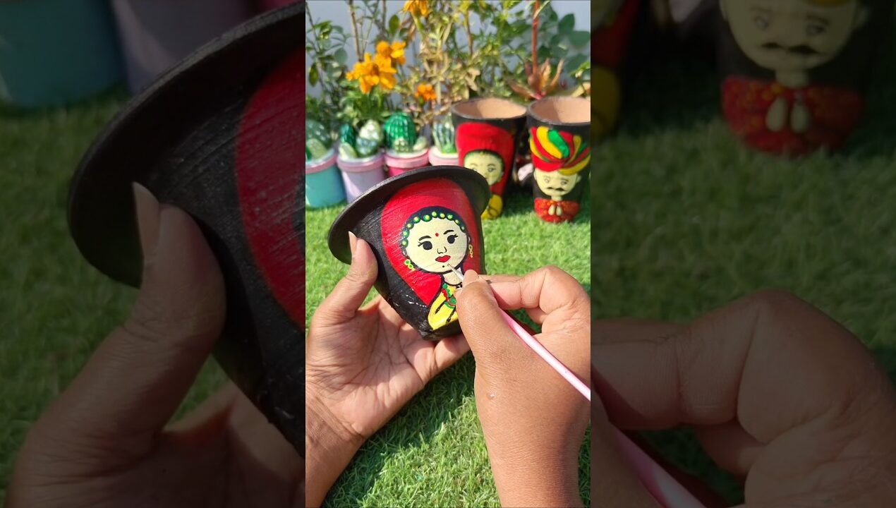DIY Rajasthani Couple Planters #diy #handmadeplanter #diygardening #craft #gardeningideas #planter