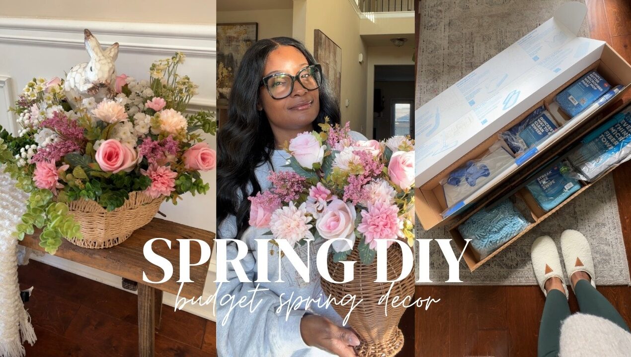 HOUSE TO HOME | SPRING HOME DECOR IDEAS | EASY DIY FLORAL ARRANGEMENT & THRIFTED GOODWILL FLIP