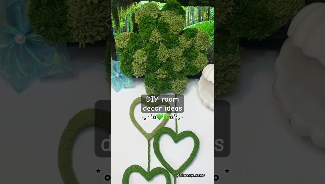 DIY room decorations ideas | Clover leaf | how I make wall hanging clover🍀 #decorativeideas