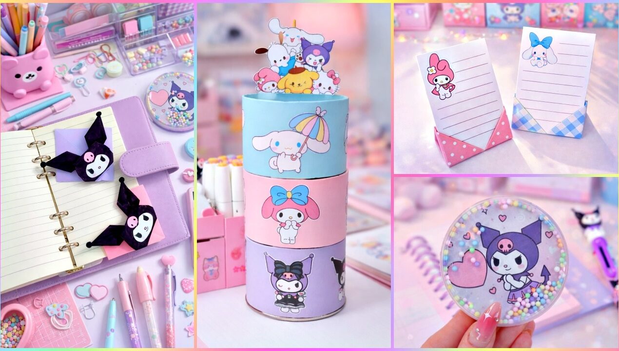Make Studying Fun! DIY Stationery Ideas – Sanrio crafts and more..🎨🖍️🌈🎀