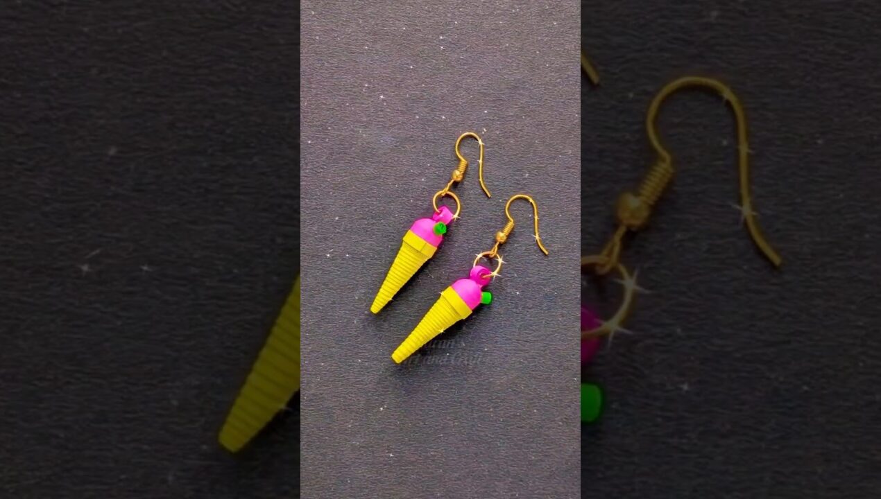 Sweet Treats You Can Wear 🍦💖 DIY Earrings Magic! #shorts #3dquilling #quillingart