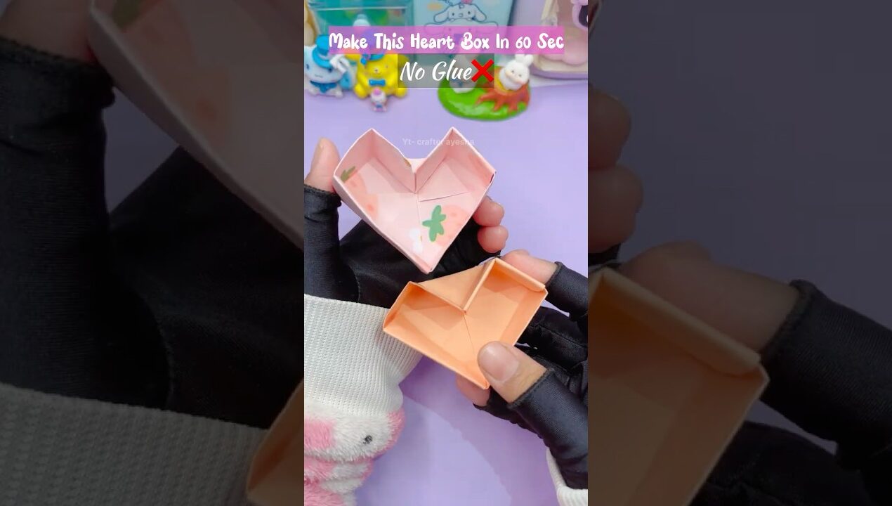 Cute Heart Box You Can Make Today 🎀 #asmr #papercraft #diy #giftideas #shorts