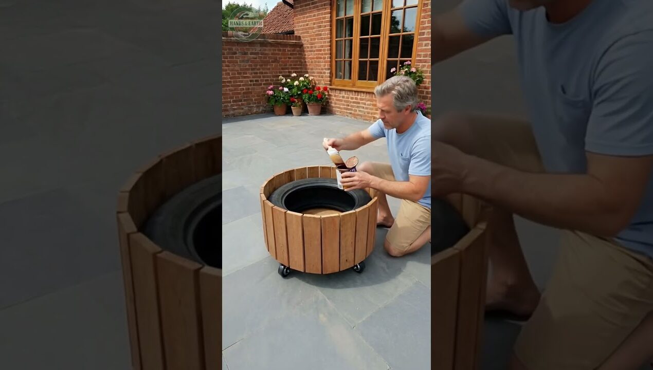 Don't Throw Away Old Tires! 🛞 Genius DIY Mobile Garden Planter Idea #upcycling #diy