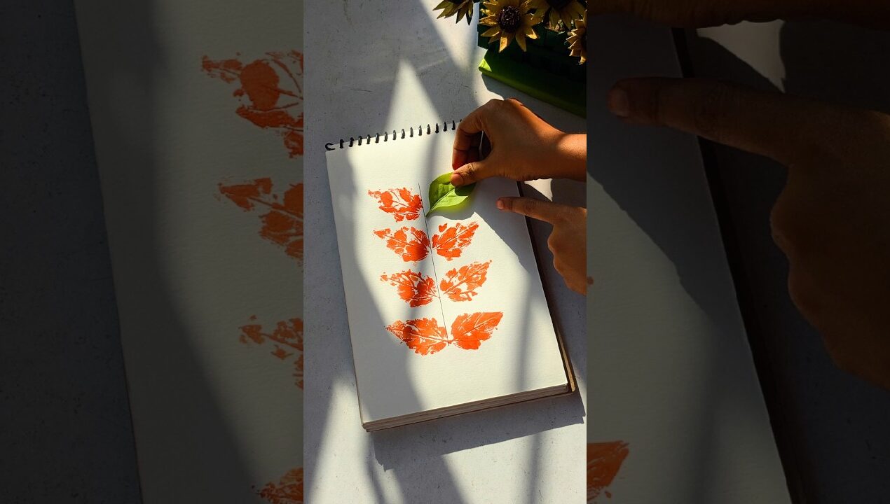 Easy peasy leaf art scenery 🍀 #diy#art #craft#trending#handmade#easy#simple#leafs#scenery#idea