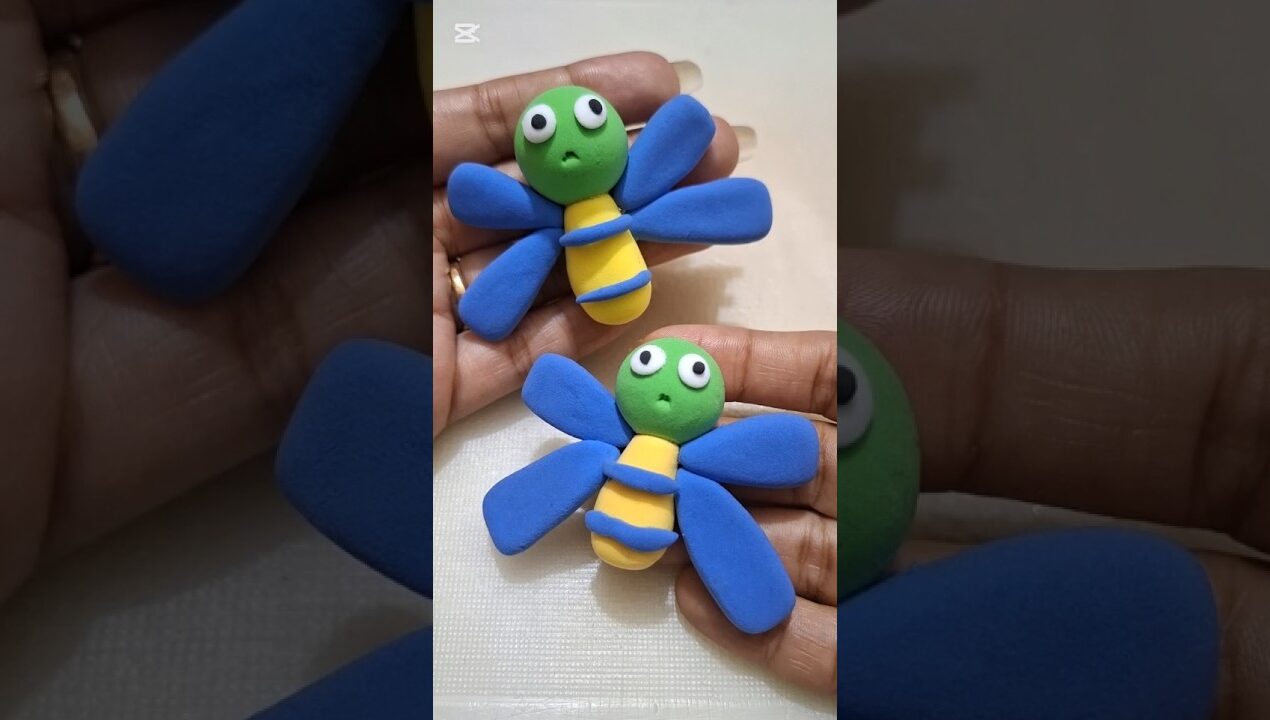DIY idea 💞  How to make easily grasshopper 🦗 with Super clay #trend #funny #clay #music#clay #vairal