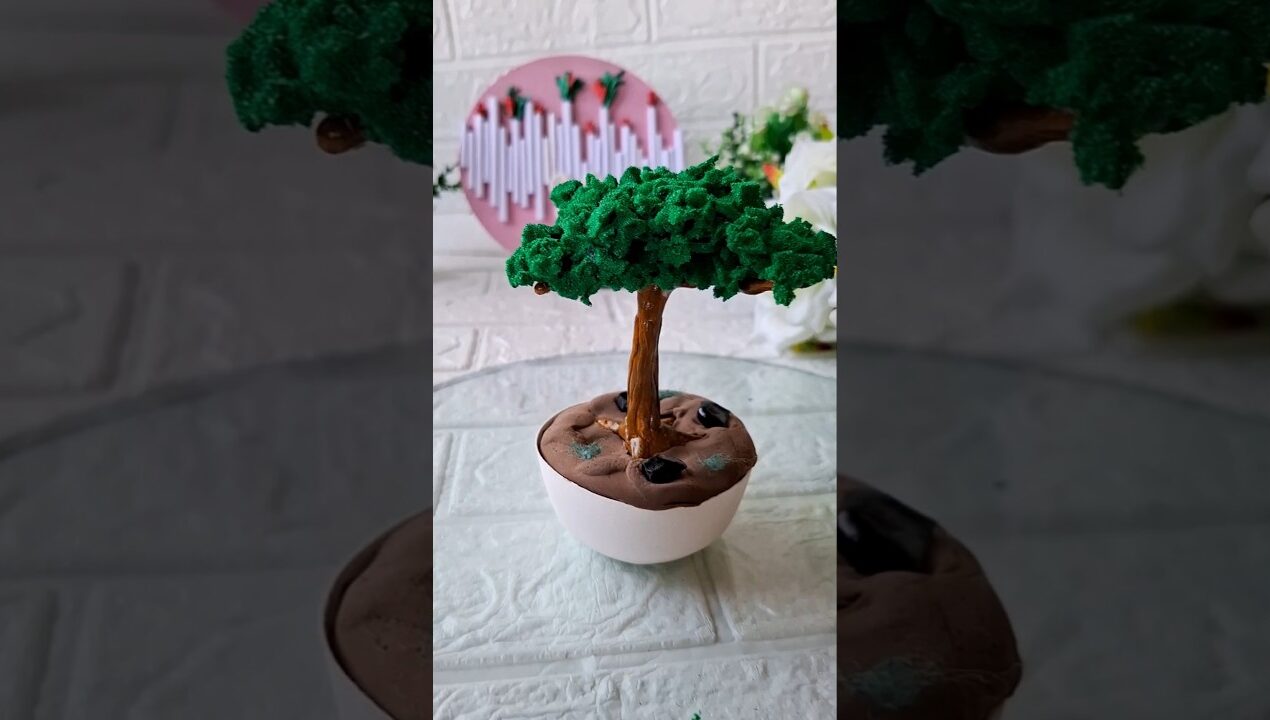 Diy Mini tree 🌳||  💚🤎 || #shorts #craftideas #viral #handmade