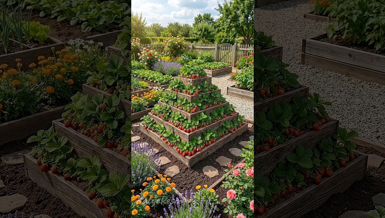 🍓 Amazing DIY Tiered Strawberry Planter | How to Grow Tons of Strawberries at Home!