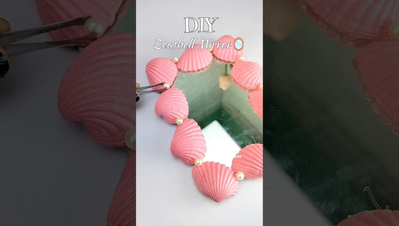 DIY mirror decor | seashell mirror craft |#diy #mirrorwork #diycrafts #viralshorts #homedecor #craft