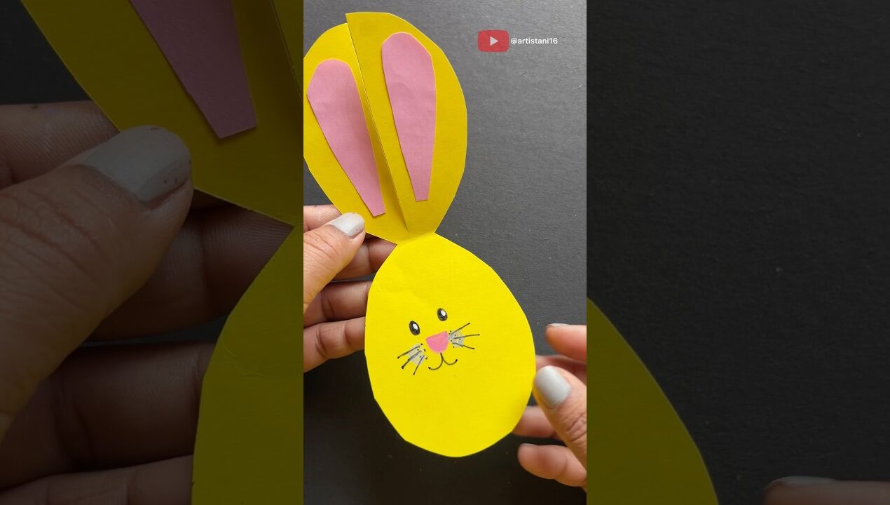 DIY cute Easter bunny 🐰 paper craft ideas #shorts #diy #eastercraft #art #youtubeshorts #viral #yt