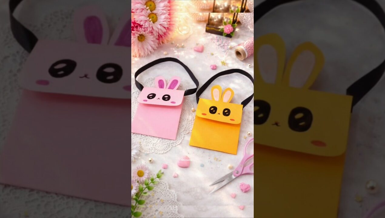 Cute Bunny Paper Bag DIY 🐰💖 | Easy & Aesthetic Craft in Minutes ✨📝 Description #diy #papercraft