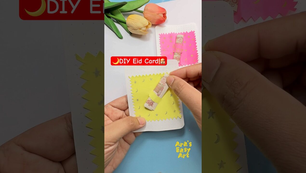 ⁠🌙🕌 DIY Eid Tips Card idea @ArasEasyArt #diy #eid #viral #ytshorts