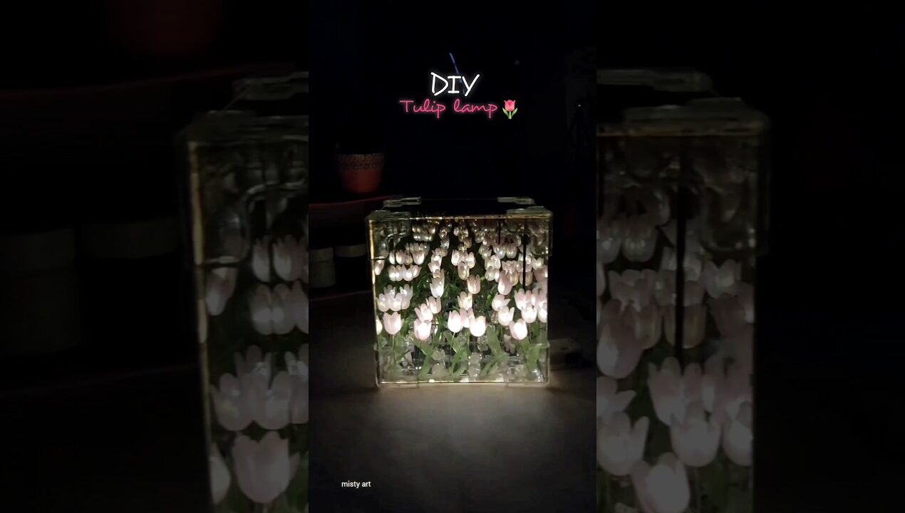 Diy tulip  night lamp  #diy #youtubeshorts #craft