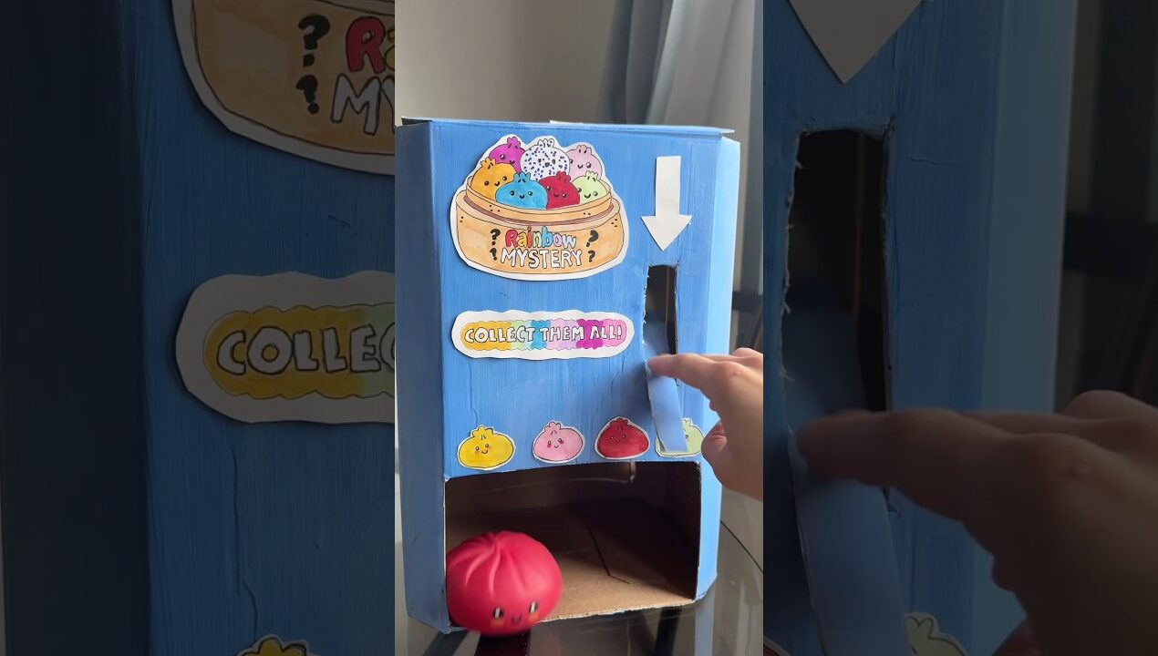 DIY squishy vending machine🥟 #creative #papercrafts #cardboardcraft #squishy #diy #dumplings #craft