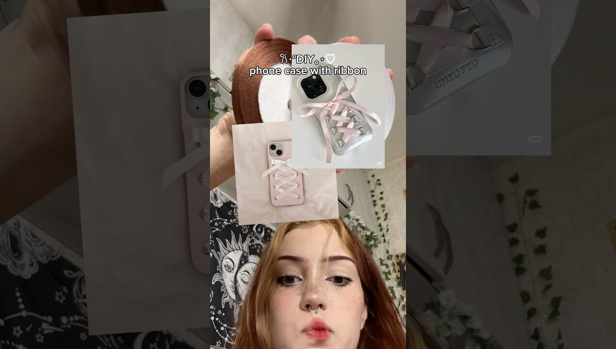 #diy from an old phone case into a case with a ribbon🎀