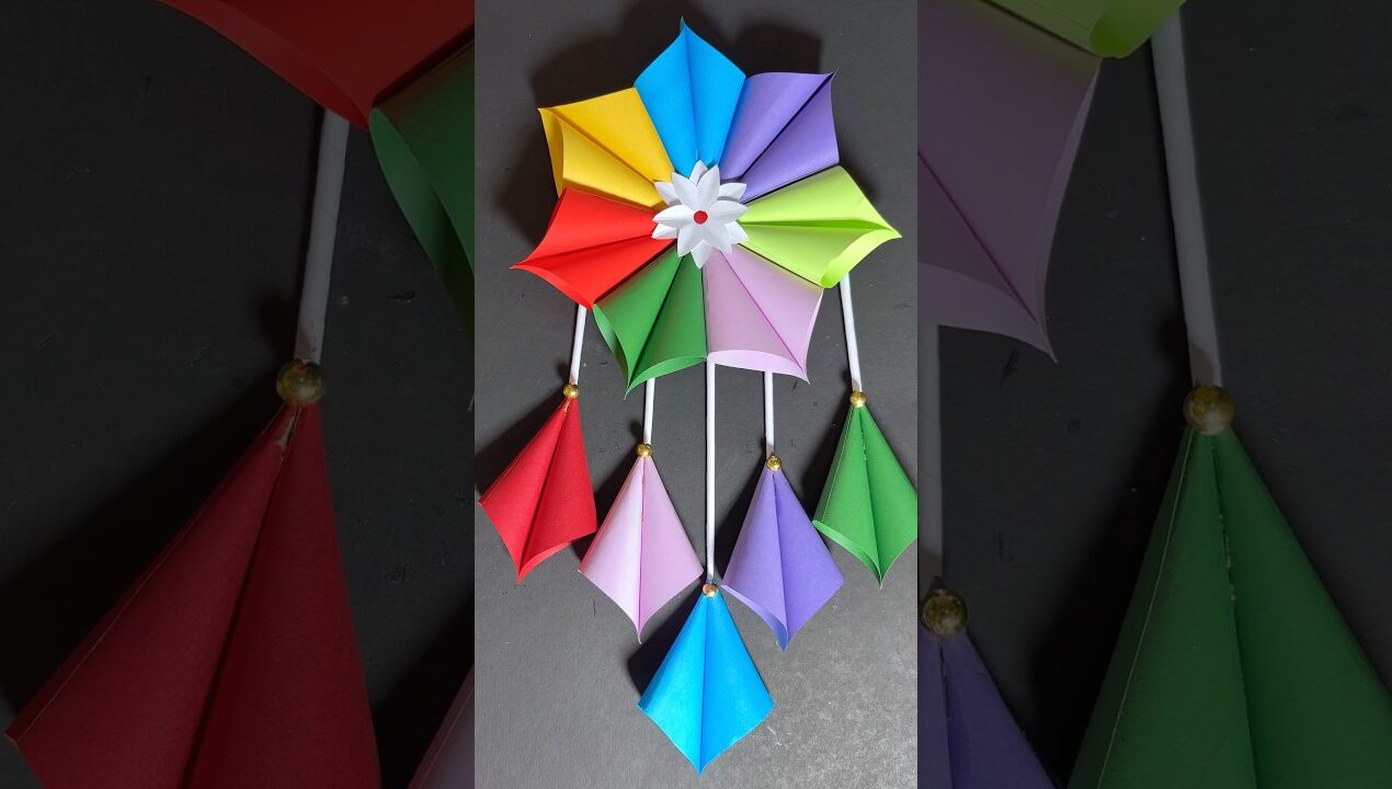 Paper Craft Wall Hanging #shorts #papercraft #easycraft #kunicrafts