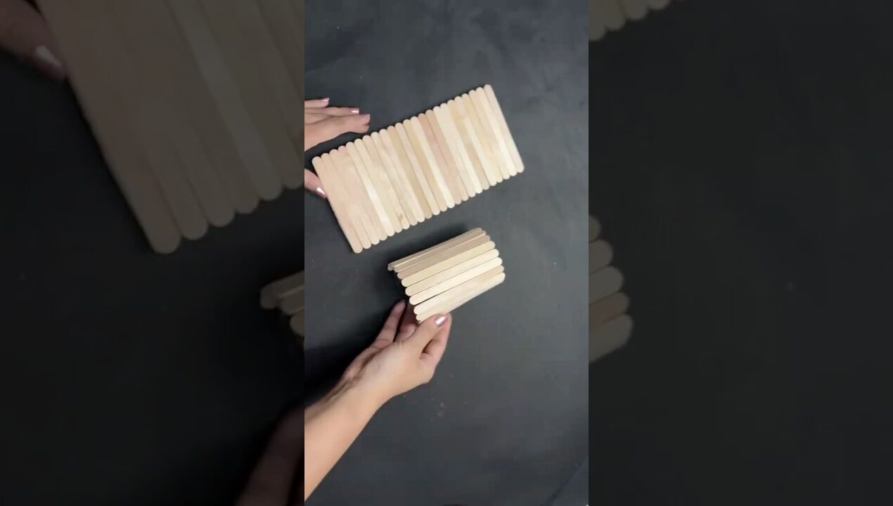 DIY Popsicle Sticks Wall Hanging #diy #popsicle #craft #shorts #ytshorts #shortsfeed #youtubeshorts