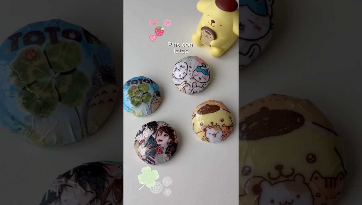 DIY pins con latas 🥤💖🍡 #diy #fypシ #pompompurin
