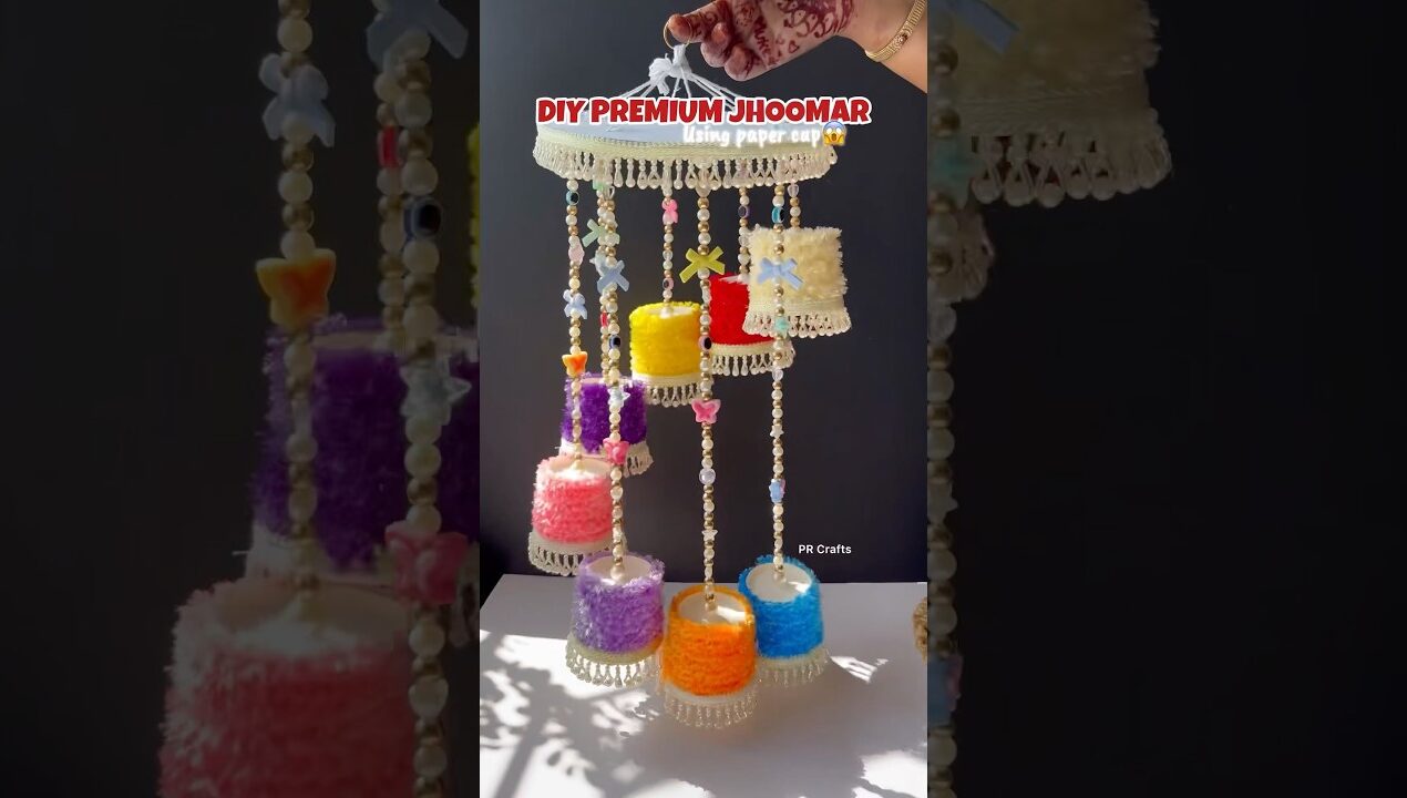Jhumar using paper cup😱||#jhoomar #toran #papercupcraft #papercupart #tutorial #diy #walldecoration