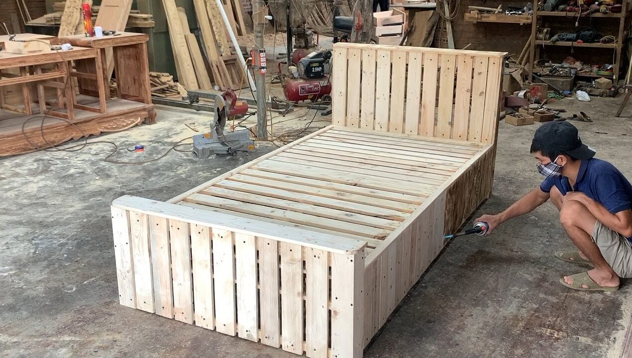 Woodworking – Amazing How To build A Single Bed Easy To Using From the Pallet Extremely simple