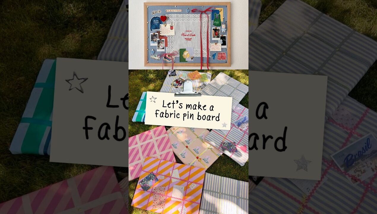 DIY fabric pin board 📌 #diyprojects #diycrafts #pinboard #officedecor #diyideas #officevibes