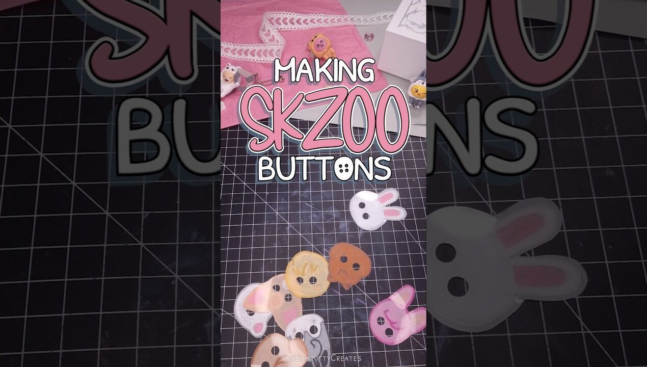 Tiny SKZOO Shirt Buttons 🩷✨ Stray Kids DIY #skzoo #skz #straykids #kpop #kpopdiy