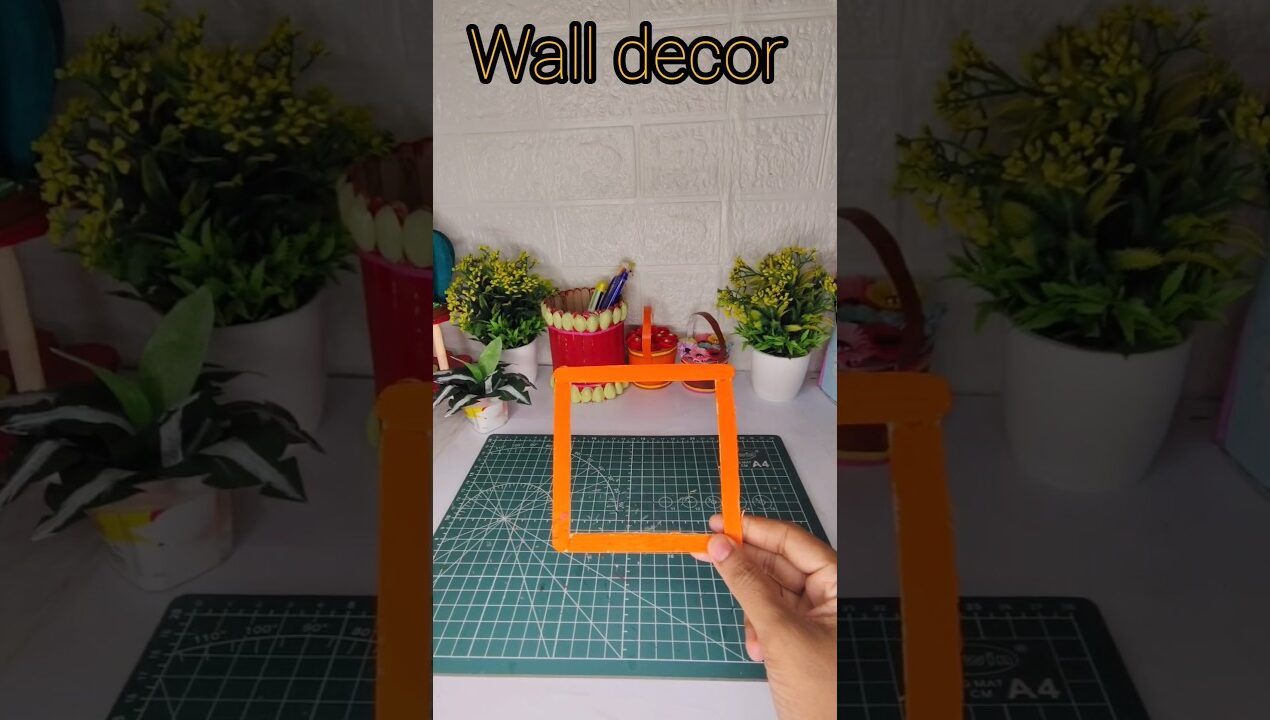 diy ice cream stick wall decor ideas #diy #decor #ideas #shorts
