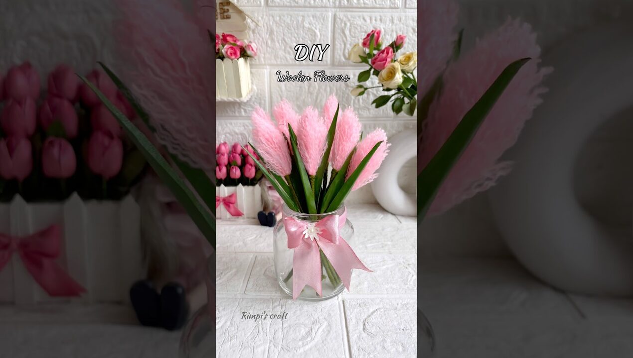 DIY Wool Flowers #sorts #viralvideo #viralshort #diy #craft #flowers #woolencraft #handmade #art