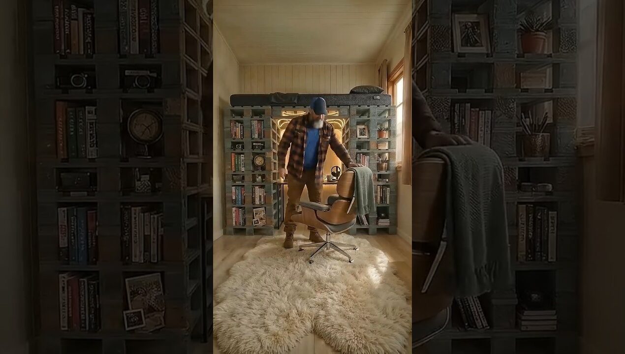 THIS BEDROOM IS UNREAL 😱 DIY Pallet Loft Bed & Workspace #diy #pallet #transformation