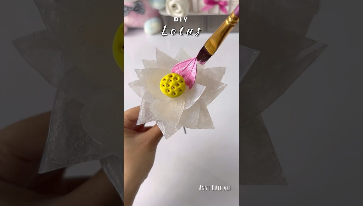 How to make Lotus Flower | easy craft idea #sorts #flowercraft #viralreels #shortvideo #shortsviral