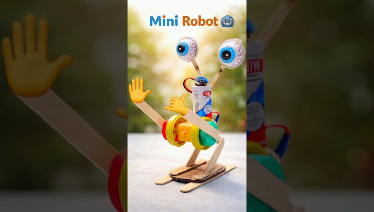 Mini robot 🤖 MAKING at home 😀🏡 #diy #rjexperiment #new