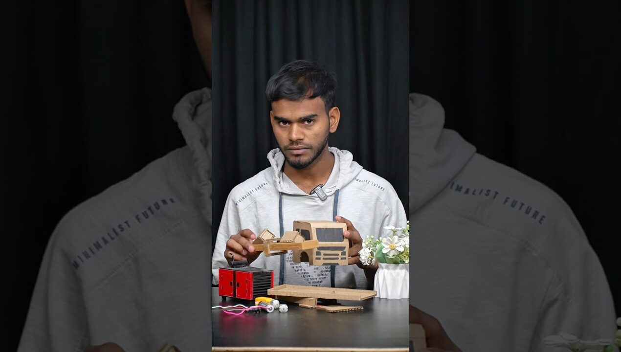 Mini Boring Drill Truck with Cardboard || Rc Truck #shorts #diy #experiment