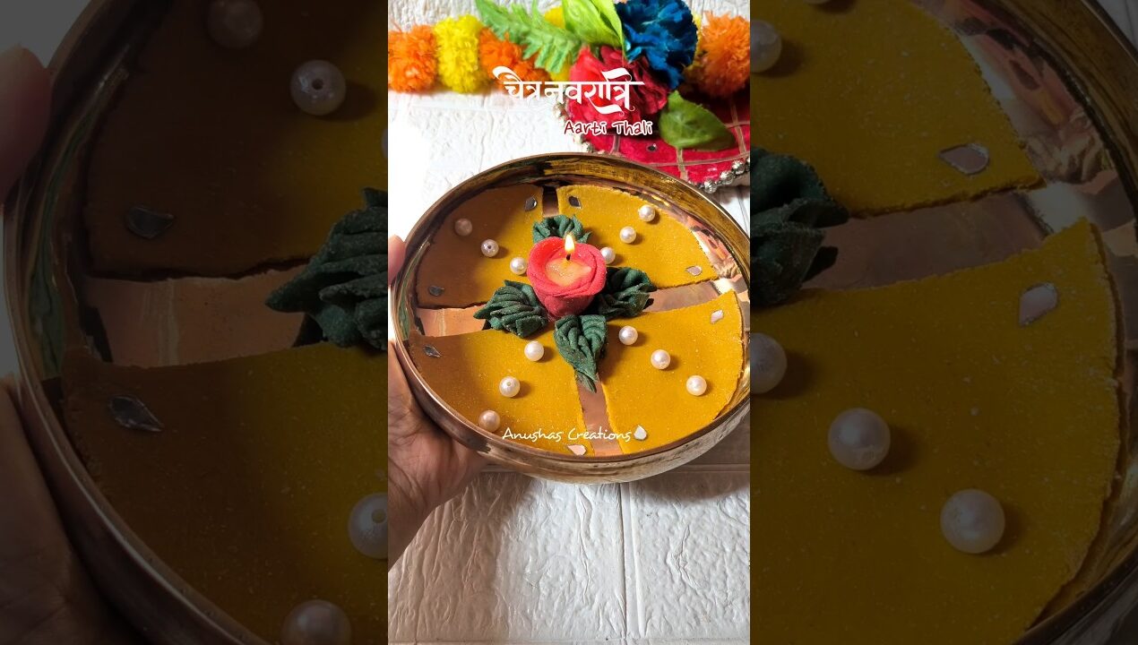 Navratri Special Pooja Thali Decoration #shorts #viralshort #hype #poojathali #diy #handmade #diya