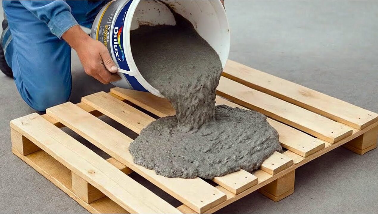 Pour Cement into Wooden Pallets and see what most people don't even imagine happens! Creation Tips