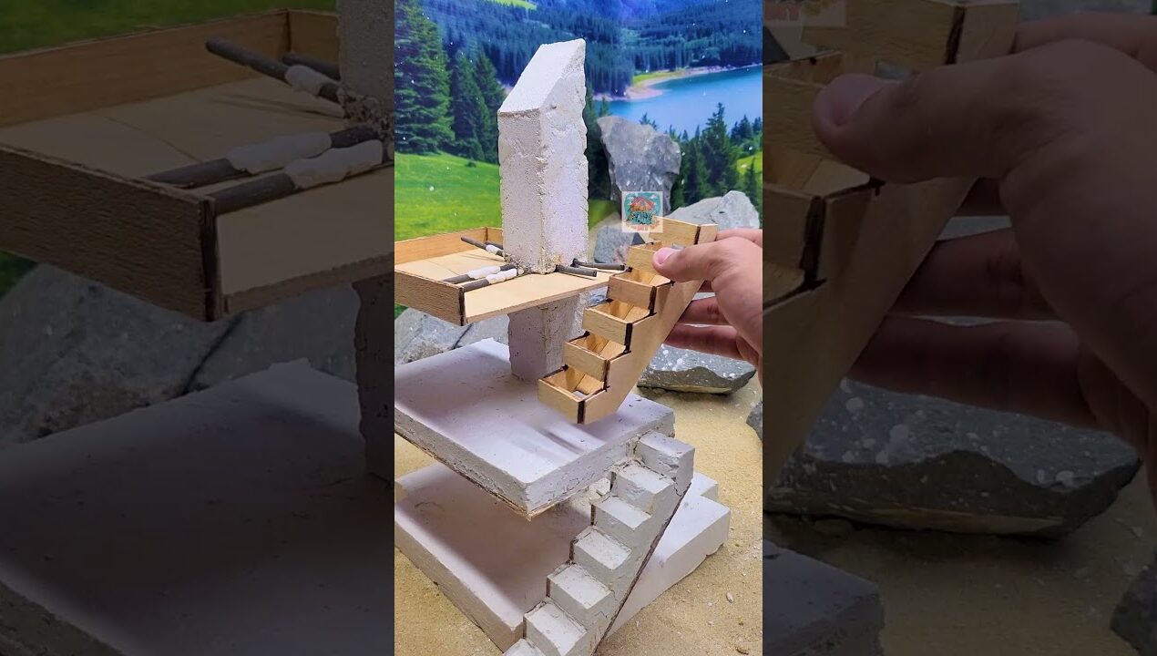 Impossible Square Column Mini House 🤯🏠 Part 3 #minisatisfying #satisfying #diy