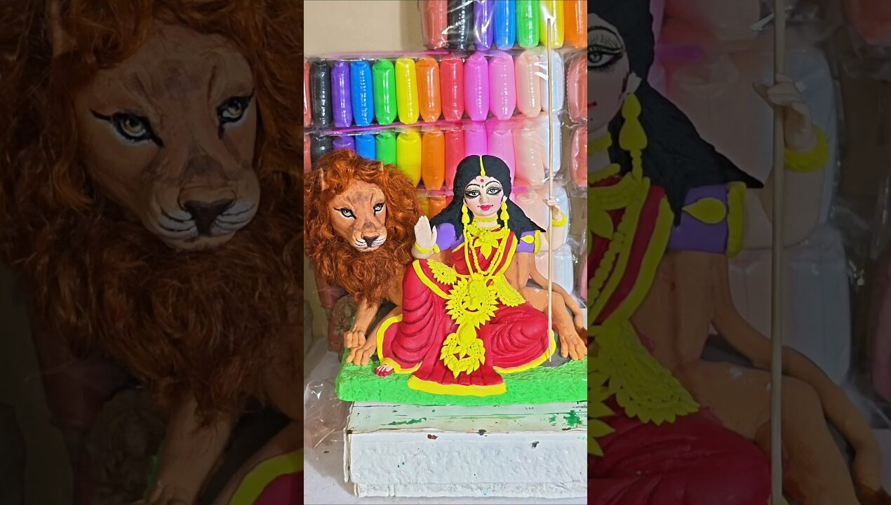 durga maa making with clay 🌸 diy bengali style durga maa #shorts #short #art #shortsfeed #clay