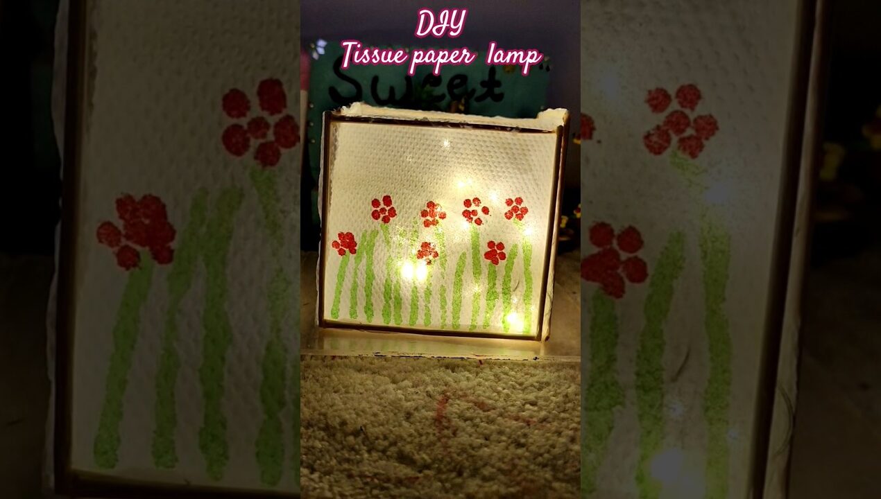 DIY tissue paper lamp #diy #craft #shortsfeed #lamp#youtubeshorts #shorts #handmade