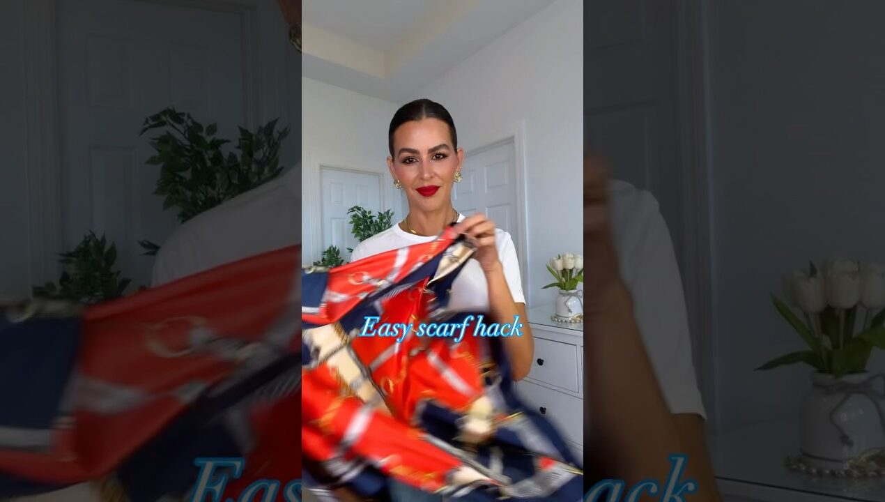 Scarf Hack 🧣Outfit details in comments #hacks #diy #scarf #beautyover40