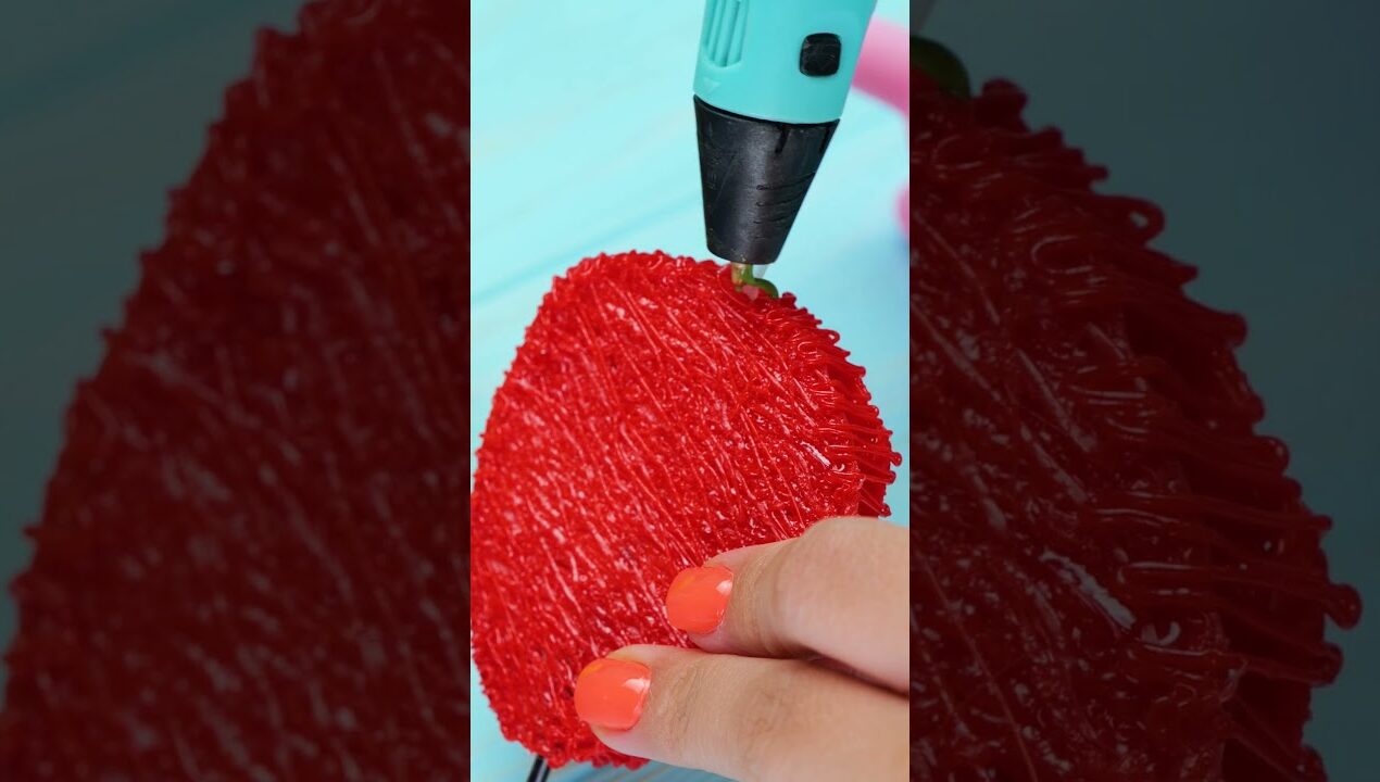 COOL DIY! How To Make 3D Strawberry Pen #shorts #diy