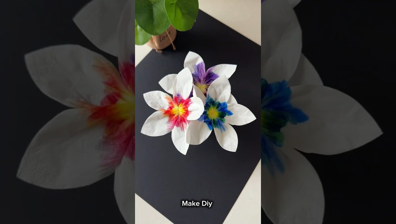 How to Make Magic Tissue Paper Flower 🌸 | Easy DIY Blooming Flower Trick #artandcraft #papercraft