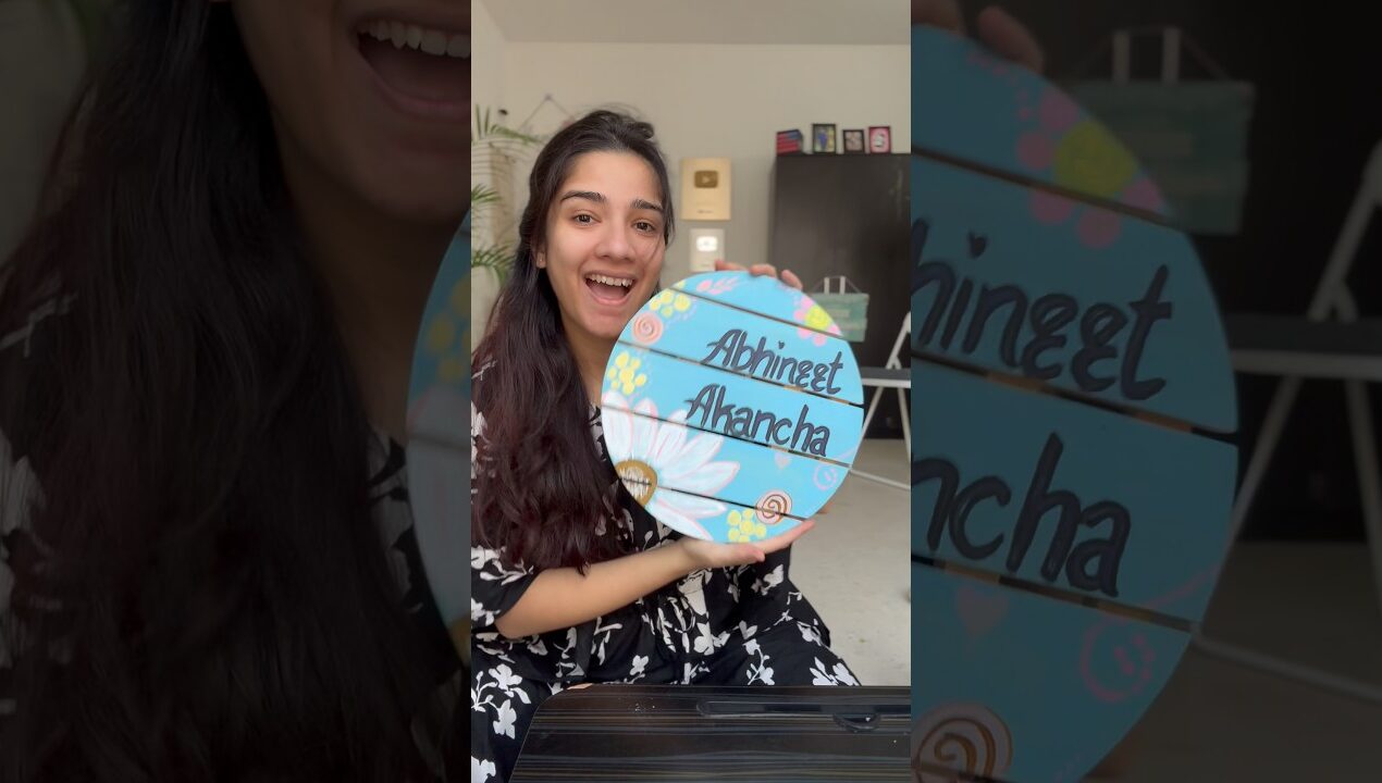 DIY NAME PLATE AT HOME🏡❤️|Akancha Sharma|.  #ytshorts #diy #home #decor #fyp