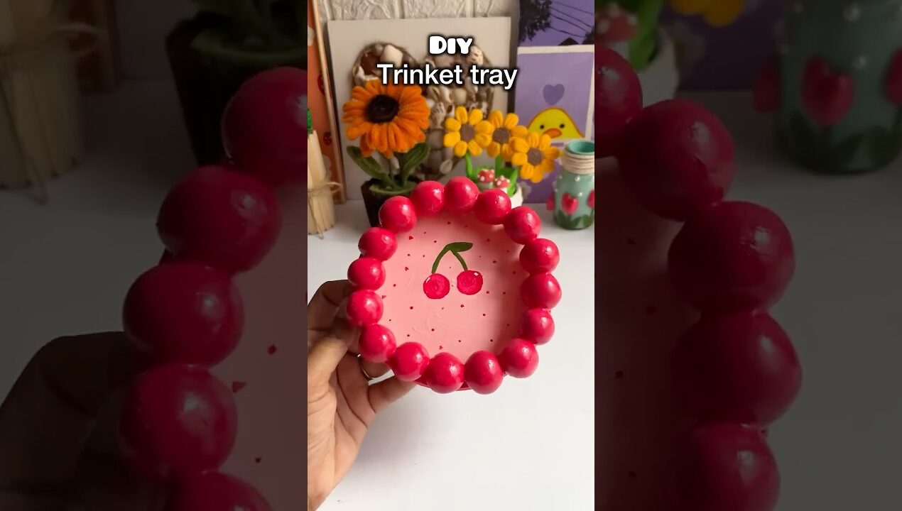 Easy super clay trinket tray 🧿🩷 #craft #artscraft #craftideas #superclay #trayset #satisfying