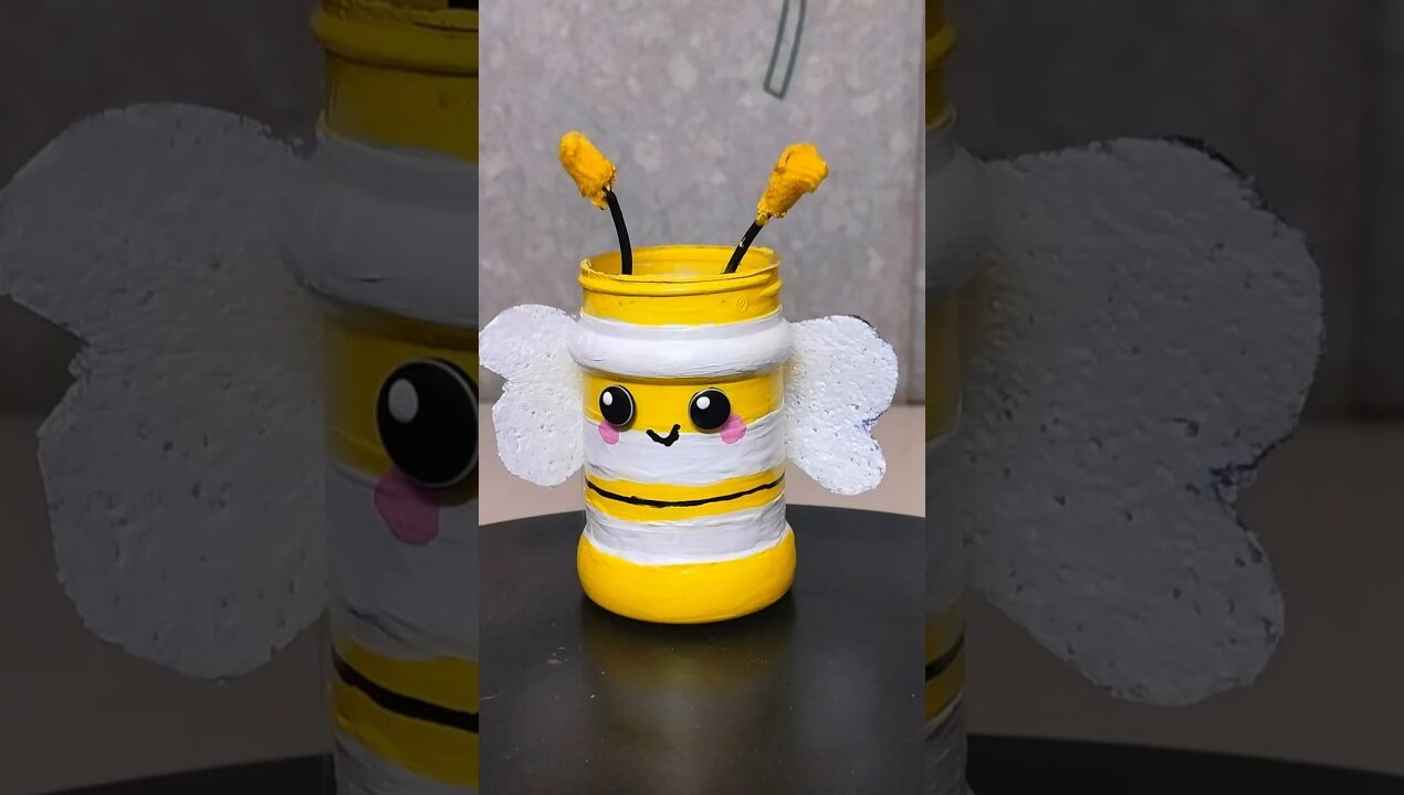 Don’t Throw Plastic Bottles! 🐝 Cute Honey Bee DIY from Waste ♻️ | Bottle Craft #shorts
