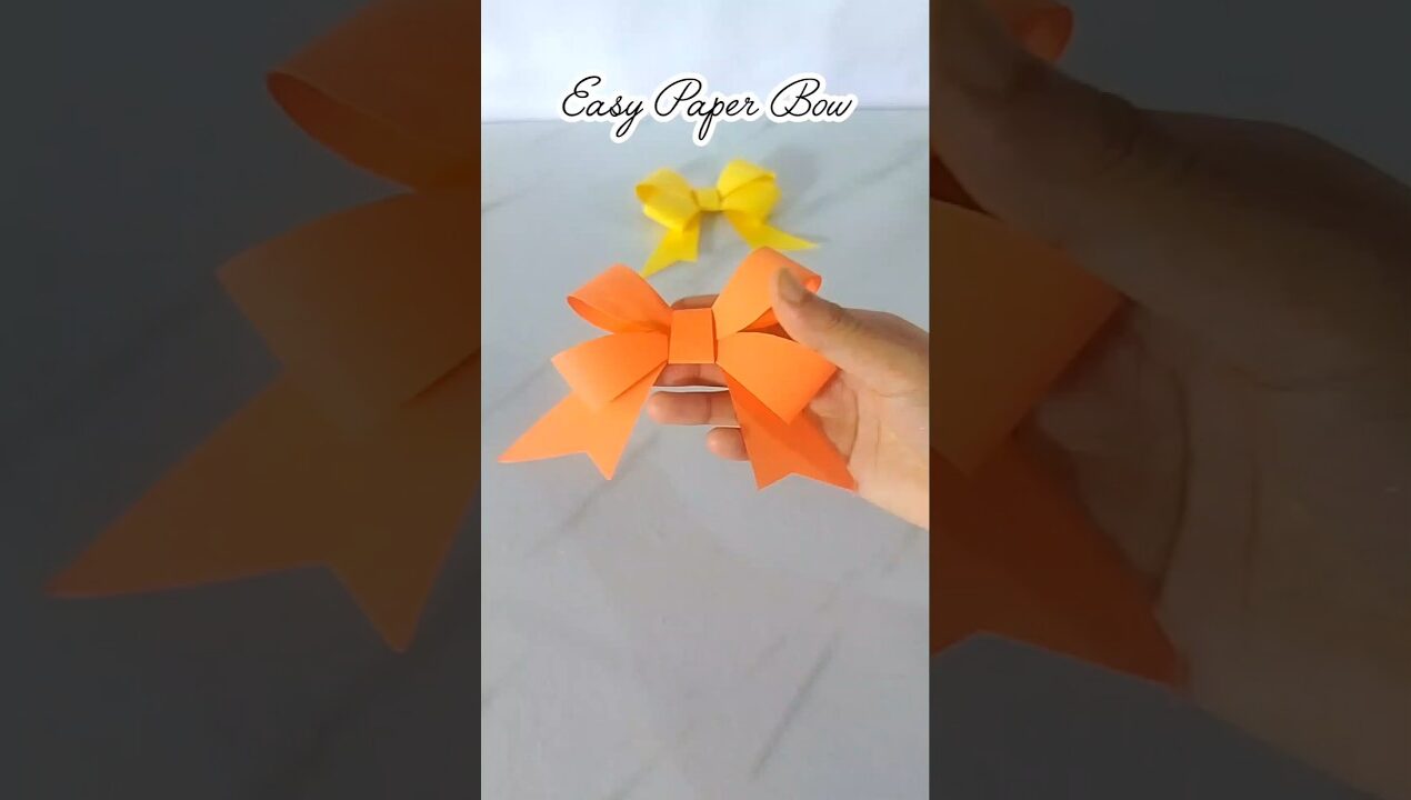 Easy Paper Bow #shorts #craft #paper #papercraft #creativity