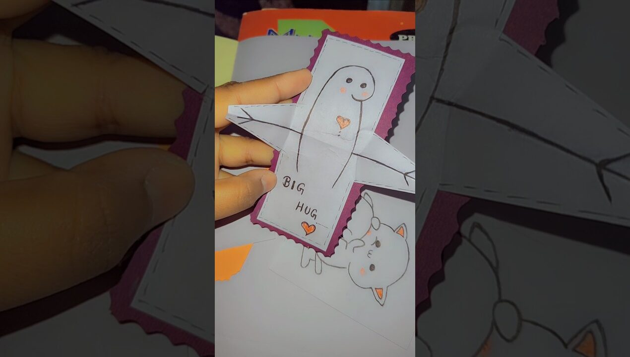 Hug card 🎀🫂🫶🏻mini card diy craft ideas #handmade #cards #trending #shorts #song #viral #diy