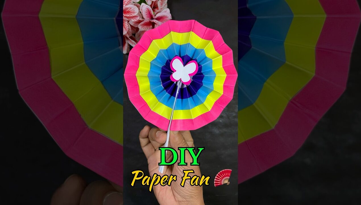 DIY Cute Paper Fan 🪭 | Easy Paper Craft Ideas #shorts #diy #paperfan #papercraft #craft