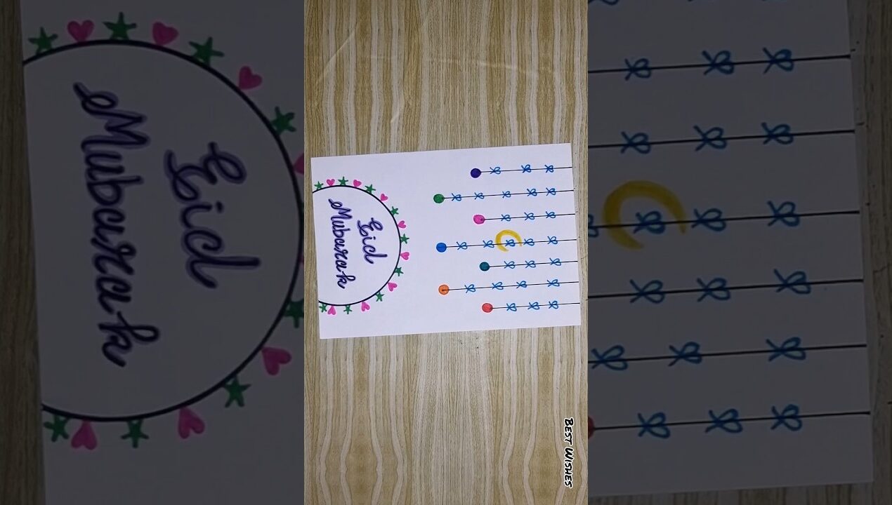 White Paper Eid Card #shorts #eidmubarak #diy #greetingcard #youtubeshort #craft #eidcard