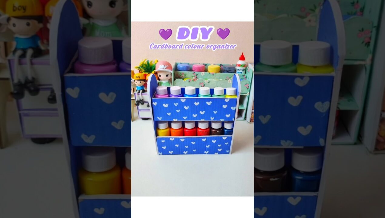 DIY cardboard colour organiser useful craft idea