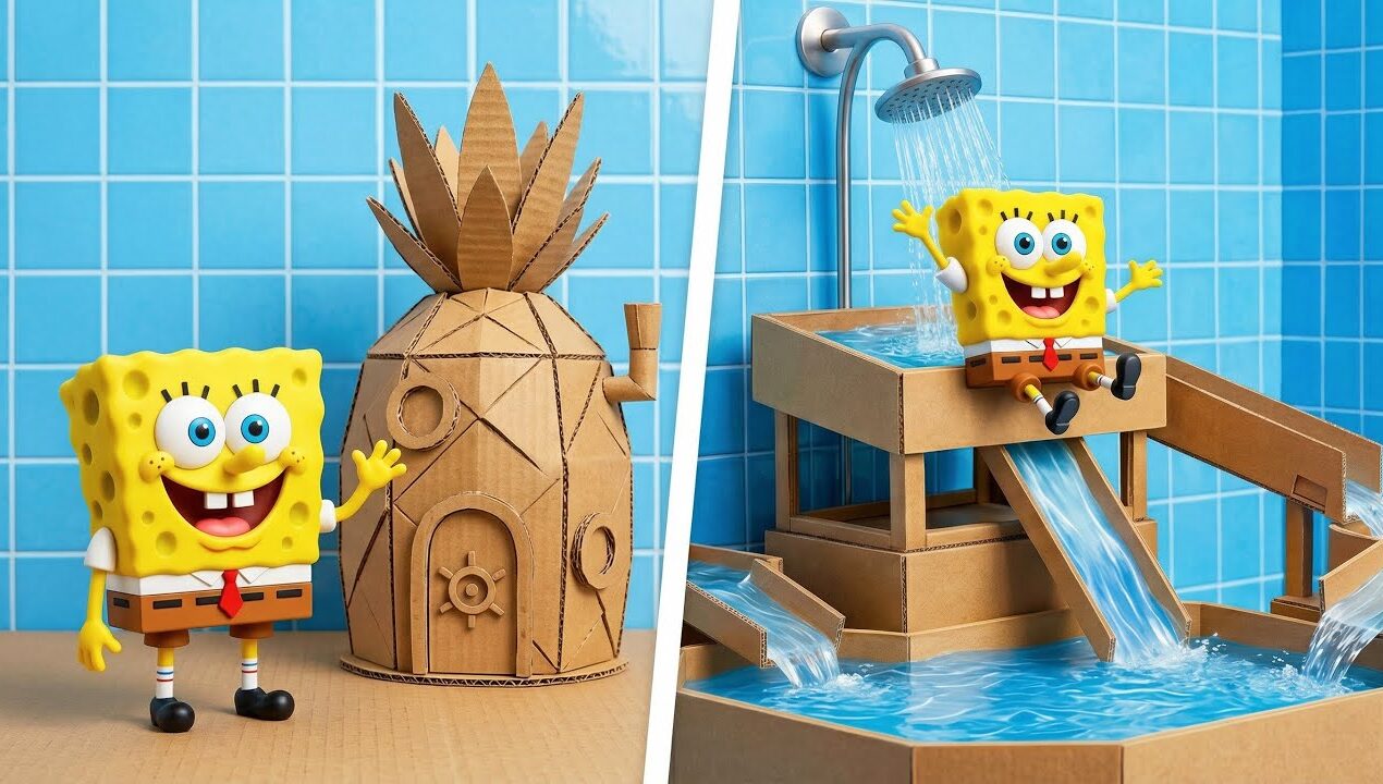 DIY SpongeBob Waterpark from Cardboard! Fun & Easy Creative Craft Ideas