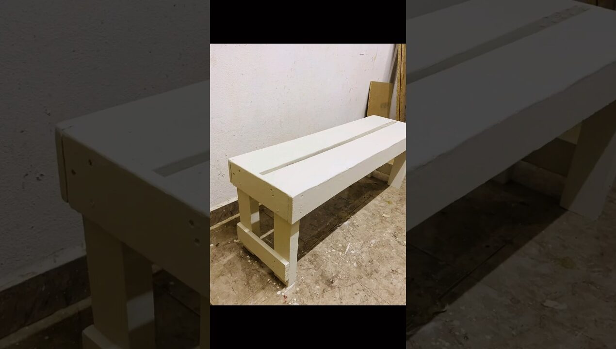 Banca sencilla para 2 personas🪵 #ideas #pallets #woodworking #shorts